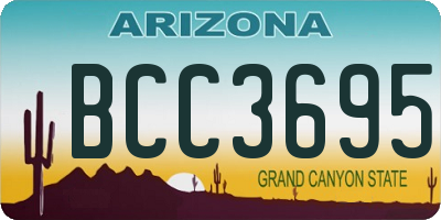 AZ license plate BCC3695