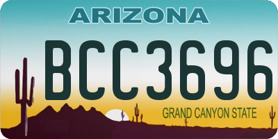 AZ license plate BCC3696