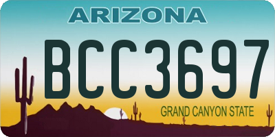 AZ license plate BCC3697