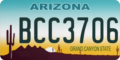 AZ license plate BCC3706