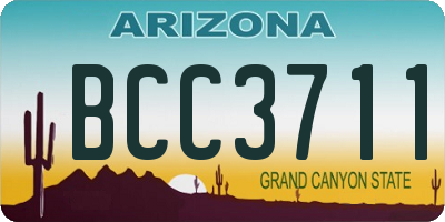 AZ license plate BCC3711