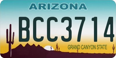 AZ license plate BCC3714