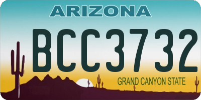 AZ license plate BCC3732