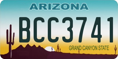 AZ license plate BCC3741