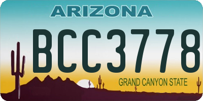 AZ license plate BCC3778