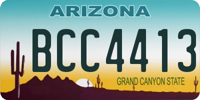 AZ license plate BCC4413