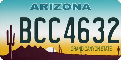 AZ license plate BCC4632