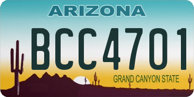 AZ license plate BCC4701