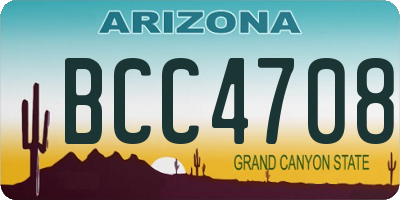 AZ license plate BCC4708