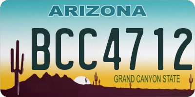 AZ license plate BCC4712