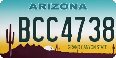 AZ license plate BCC4738