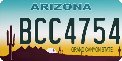 AZ license plate BCC4754