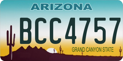 AZ license plate BCC4757