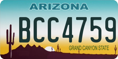 AZ license plate BCC4759