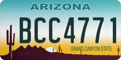 AZ license plate BCC4771