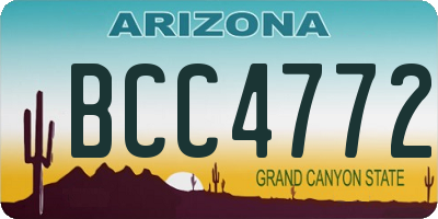 AZ license plate BCC4772