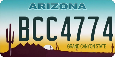 AZ license plate BCC4774