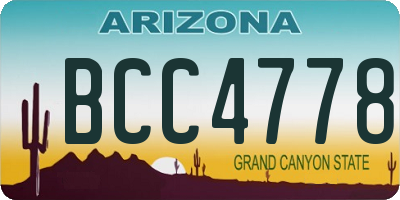 AZ license plate BCC4778