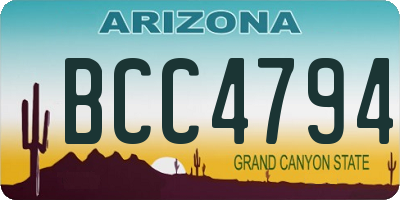 AZ license plate BCC4794