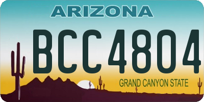 AZ license plate BCC4804