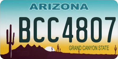 AZ license plate BCC4807