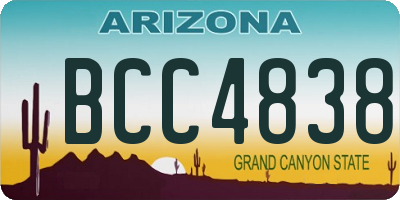 AZ license plate BCC4838