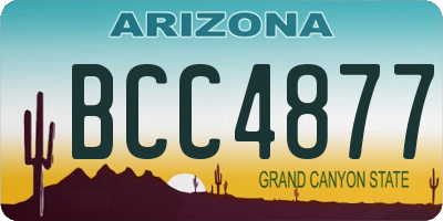 AZ license plate BCC4877