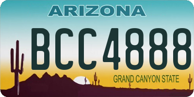 AZ license plate BCC4888