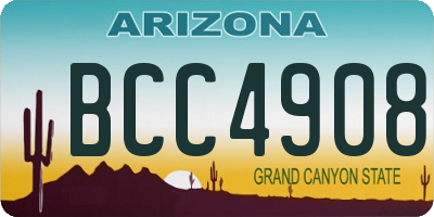 AZ license plate BCC4908