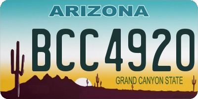 AZ license plate BCC4920