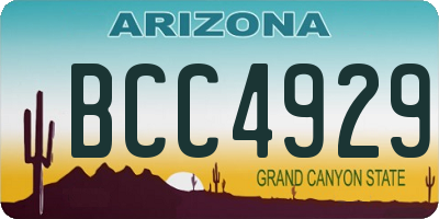 AZ license plate BCC4929