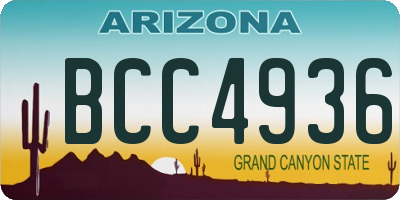 AZ license plate BCC4936