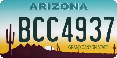 AZ license plate BCC4937