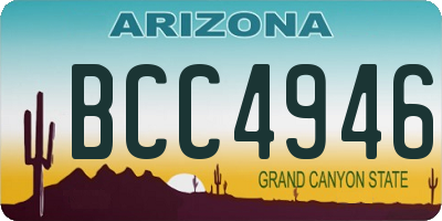 AZ license plate BCC4946