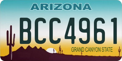 AZ license plate BCC4961