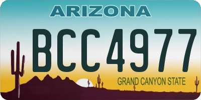 AZ license plate BCC4977