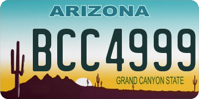 AZ license plate BCC4999