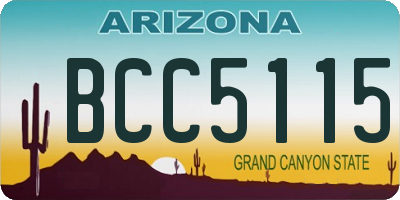 AZ license plate BCC5115