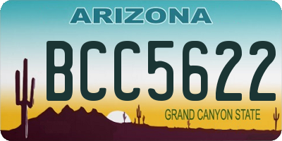 AZ license plate BCC5622