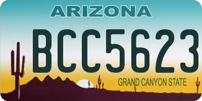 AZ license plate BCC5623