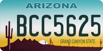 AZ license plate BCC5625