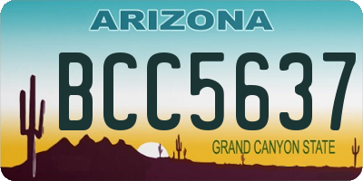 AZ license plate BCC5637