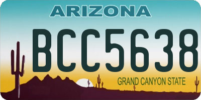 AZ license plate BCC5638