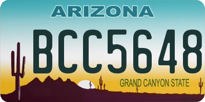 AZ license plate BCC5648