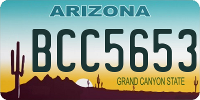 AZ license plate BCC5653