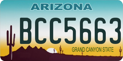 AZ license plate BCC5663