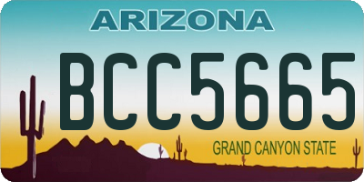 AZ license plate BCC5665