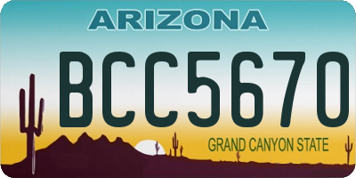 AZ license plate BCC5670