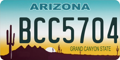 AZ license plate BCC5704