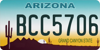 AZ license plate BCC5706